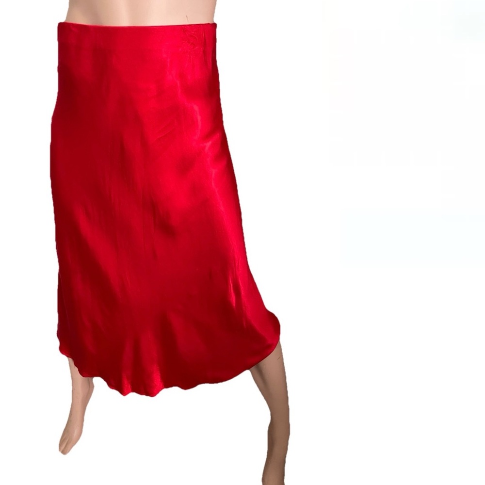 Red SATIN Tulip SKIRT Fit and Flare Size Small